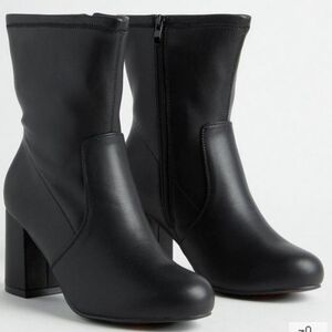 Torrid Black Faux Leather Stretch Bootie Women US 8